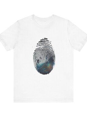 Galactic Fingerprint T-Shirt – Cosmic Identity Graphic Tee